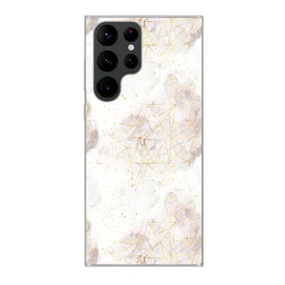 Produktbild von MuchoWow® Handyhülle Schutzhülle Hülle für Samsung Galaxy S22 Ultra Marmor - Geometrie - Gold Silikon Softcase Handy Hülle - Abbildung