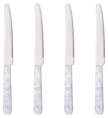 4 Tafelmesser Brotmesser Perlmutt-Optik 21 cm Edelstahl