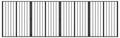 Obrázok produktu pre vidaXL Bránka pre psov, 4 ks, čierna, 80 x 100 cm, pozinkovaná oceľ