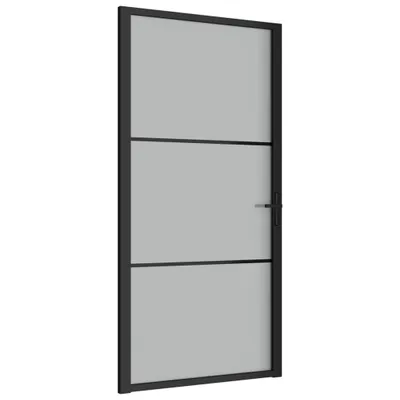 Produktbild von vidaXL Innentür 102,5x201,5 cm Schwarz Mattglas und Aluminium