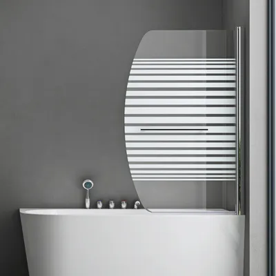 Produktbild von doporro Duschwand für Badewanne Badewannenaufsatz 90x140cm Duschabtrennung 6mm ESG-Sicherheitsglas teilsatiniert inkl. NANO Badewannenfaltwand