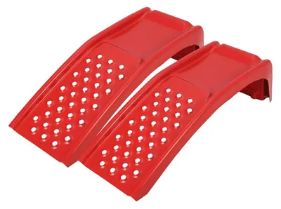 Produktbild von Auto Auffahrrampen - Stahl Auffahrrampen - 2er-Set - Traglast 3,6 t - Hubhöhe 20 cm - Schwerlast - Rot