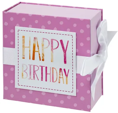 Produktbild von HERGO Geschenkschachtel "Happy Birthday" 130 x 130 mm
