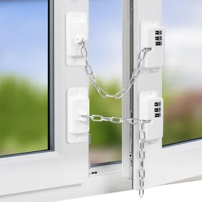 Produktbild von Schubladen- & Schranksicherung Verstellbarer Fensterbegrenzer für UPVC, 2 Stück, selbstklebende Kühlschrankschlösser mit Passwort für Gefrierschrank-F