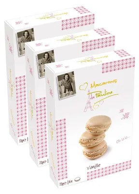 Immagine prodotto di Macarons de Pauline Tartellette alla crema di mandorle e vaniglia 72g confezione da 3 pezzi