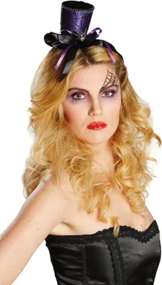Produktbild von Mottoland Faschingskostüm Halloween Zylinder Spinnennetz  Haarclip, Größe STD, Farbe original