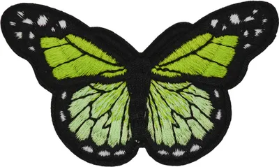 3 Schmetterling Aufbügler bestickt, limettengrün