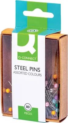 Immagine prodotto di Q-Connect® KF02038 Spine con testa di vetro - Ø 3 mm, 80 pezzi assortiti