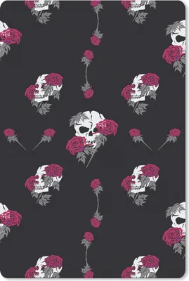Produktbild von MuchoWow® Mauspad Mousepad Mädchen - Totenkopf - Rosen - Muster - Mädchen - Kinder - Kinder - Mädchen 18x27 cm - Mousepads - Maus Mat - Pad - Mausunterlage