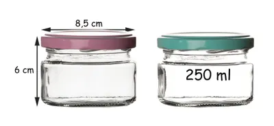 Produktbild von BigDean 12er Set Einmachgläser mit Deckel in rosa und Pastell-grün in Made with Love Stil - 250ml Sturzgläser Marmeladenglas