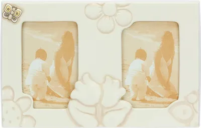 Immagine prodotto di Thun Doppelter Fotorahmen mit Blumen und Schmetterling aus Keramik Elegance C2969H90/Abverkauf nur solange Vorrat reicht
