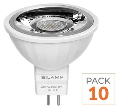 Produktbild von 10er-Pack – LED-Glühbirne GU5.3 / MR16 12 V, 8 W, SMD, 80° – Warmweiß 2300 K – 3500 K