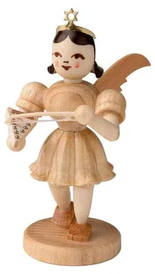 Produktbild von Kurzrockengel mit Psalter, Natur - 6,6 cm