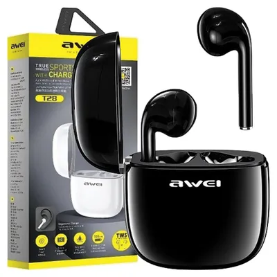 Image de Casque Bluetooth Awei 5.0 T28 Tws+ Docking Station Noir/Noir