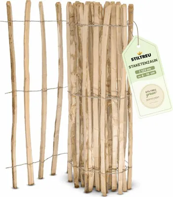 Produktbild von Englischer Staketenzaun Kastanie - Länge 5 Meter, Höhe 122 cm, Lattenabstand 8-10 cm