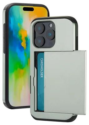 Imagen del producto de Funda Trasera con Ranura para Tarjetas para Apple iPhone 16 Pro - Verde
