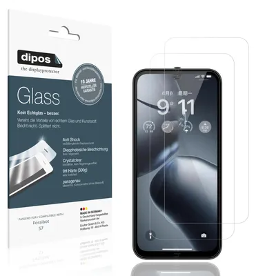Produktbild von 2x Schutzfolie für Fossibot S7 - Anti-Shock 9H Folie dipos Glass Kunststoffglas