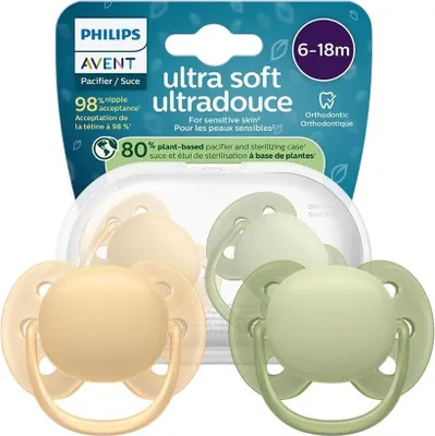 Produktbild von Philips AVENT Schnuller SCF091/45 ultra soft, Ultraweicher Schnuller, Kieferorthopädisch, Silikon, Junge/Mädchen, Spülmaschinenbeständig