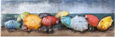 Produktbild von Casablanca by Gilde Sonstige Bilder  Beach Of Parasols, Handarbeit H. 60 cm,38869