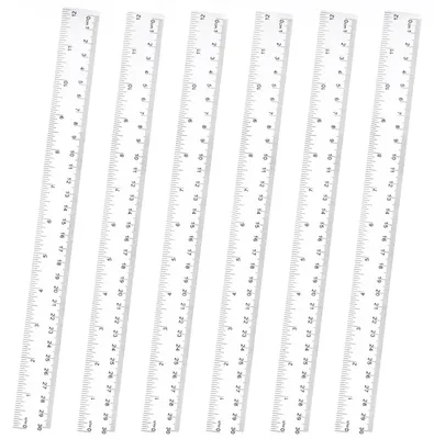 Productafbeelding van Set van 6 Transparante Linialen van 30 cm van Kunststof
