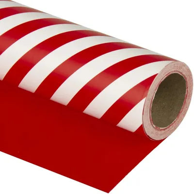 Productafbeelding van Jumbo Rol Omkeerbaar Inpakpapier Rood en Strepen