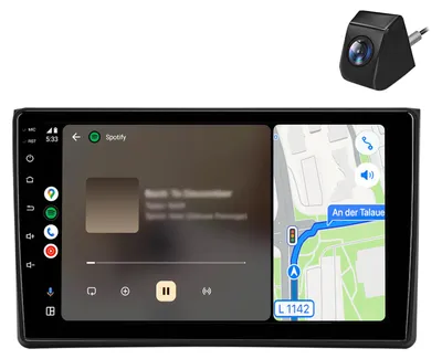 Immagine prodotto di Autoradio Android con telecamera di retromarcia per Audi A4 8E, 8H, B6, B7 (2000-2009) – wireless, CarPlay, Android Auto, WiFi, GPS, navigatore, RDS, DSP, DAB+, BT, 9 pollici, 2+64 GB