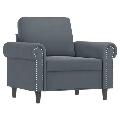 Image de Ensemble de canapés 3 pcs avec coussins Gris foncé Velours