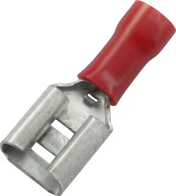 Produktbild von Flachsteckhülse 6,3x0,8 Querschnitt 0,5 - 1,5 mm² isoliert rot