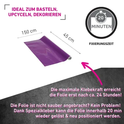 Produktbild von Venilia Klebefolie Violett 45x150cm glatt glänzend abwischbar