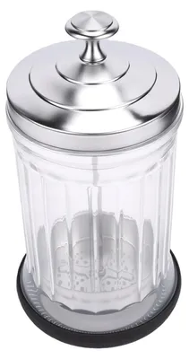 Immagine prodotto di Contenitore professionale per parrucchieri in vetro borosilicato con cestello in acciaio inossidabile