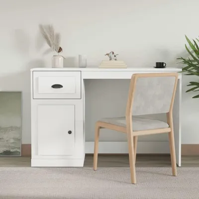 Produktbild von Büroschreibtisch mit Schublade in Weiß, 115 x 50 x 75 cm aus Holzwerkstoff