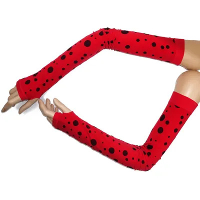 Produktbild von Fingerlose Marienkäfer Armstulpen (Rot-Schwarz)