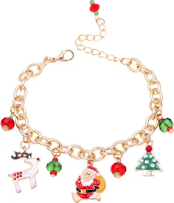 Produktbild von Weihnachten Uni Weihnachtsmann Baum Elch Anhänger Charm Kette Armband Hand Handgelenk Schmuck
