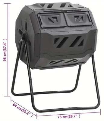 Productafbeelding van Compostbak - Compostvat - Composter - Compostton - Afvalbak - 160 Liter Inhoud - 360 Graden Draaibaar Ontwerp