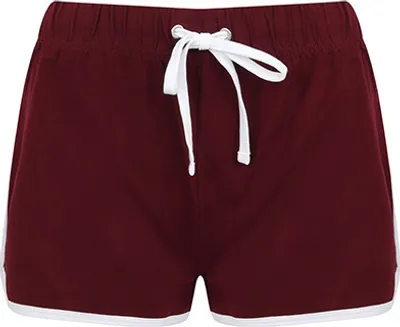 Produktbild von SF Women SK069 | Ladies Retro Shorts - Farbe: Burgundy/White - Größe: XXL