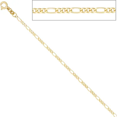 Produktbild von JOBO Figarokette 333 Gelbgold 2,3 mm 45 cm Gold Kette Halskette Federring
