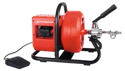 Image de Rothenberger RODRUM VarioClean Akku Trommelmaschine 18 V ( 1000003348 ) + 1x batterie 8,0 Ah + chargeur + spirale Duraflex