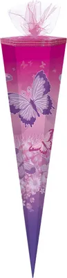 Produktbild von Schultüte / Zuckertüte / 85cm / eckig / "Schmetterling"