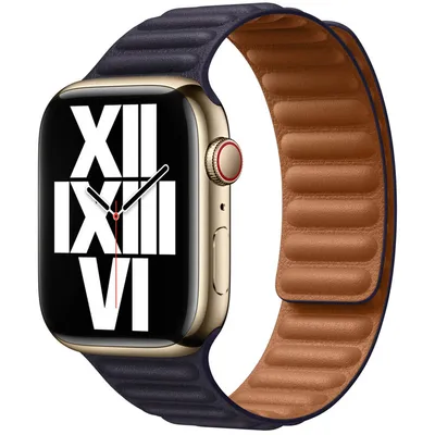 Immagine prodotto di Apple MP883ZMA Cinturino a Maglie in Pelle Inchiostro per Apple Watch 45 mm M/L Viola