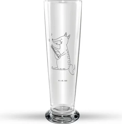 Produktbild von Mr. & Mrs. Panda Trinkglas Fuchs Gitarre - Transparent - Geschenk, Bierglas, Musik, Trällern, Spruch, Lagerfeuer, Singen, Glasbecher, Bierbecher, Bier Glas, Glasbierglas