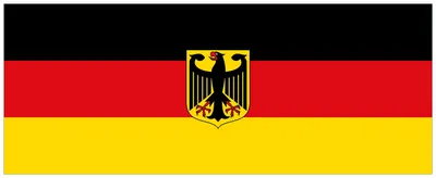 Produktbild von Wallario Wandbild aus Acryl, 200 x 80 cm, freischwebende Optik - Deutsche Flagge mit Wappen