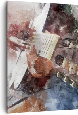 Produktbild von Bild auf Leinwand - Leinwandbild - Einteilig - Gitarre Musik - 50x70cm - Wand Bild - Wanddeko - Wandbilder - Leinwanddruck - Kunstdruck - Wanddekoration - Leinwand bilder - Wandbild - PA50x70-4000