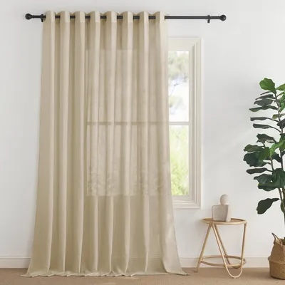 Image de Rideau en lin, semi-transparent, dimensions : 245 cm de hauteur x 300 cm de largeur