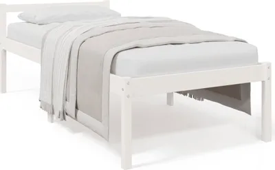 Produktbild von Seniorenbett Weiß 75x190 cm Massivholz Kiefer