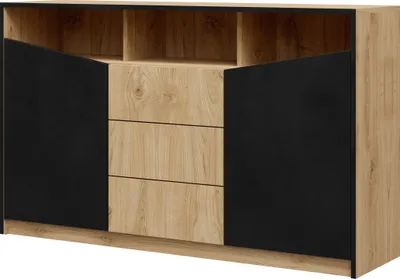 Produktbild von Albello Kommode Astoni Kommode für das Schlafzimmer Kommode für das Wohnzimmer Schwarz Eiche 150x91x41