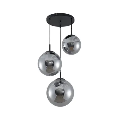 Produktbild von Lindby Hängeleuchte Teeja, rauch, 3-flg., Ø52cm, Glas, E27