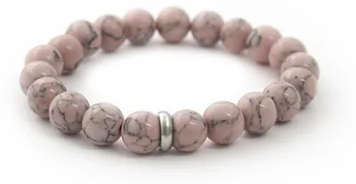 Immagine prodotto di Bracciale di perline in howlite rosa MINK38/17