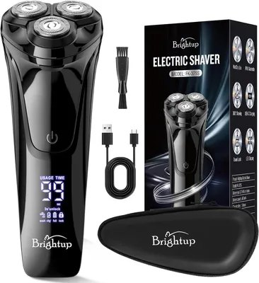 Produktbild von Brightup Elektrorasierer Herren, 4D Scherkopf, Wet & Dry Rasierer, LED-Display, IPX6 wasserdicht, USB-C, Pop-Up Trimmer, Reisesperre, kabellos
