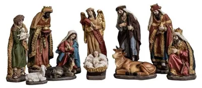 Weihnachtskrippe 11-teilig, 20 cm, Harzfiguren, klassisch