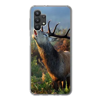 Produktbild von MuchoWow® Handyhülle Schutzhülle Hülle für Samsung Galaxy A32 5G Hirsche - Wald - Nebel Silikon Softcase Handy Hülle - Softcase